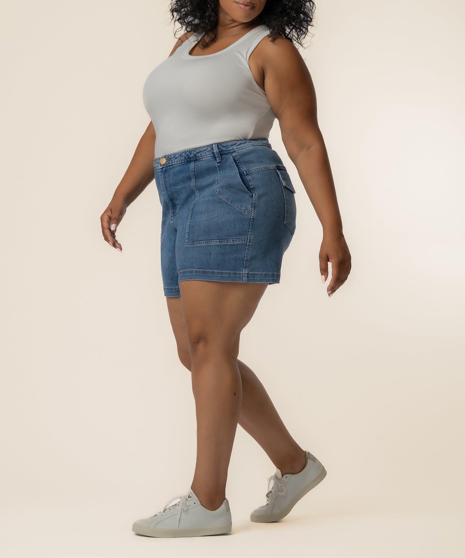 Ashton High Rise Short, Plus in Venture Wash