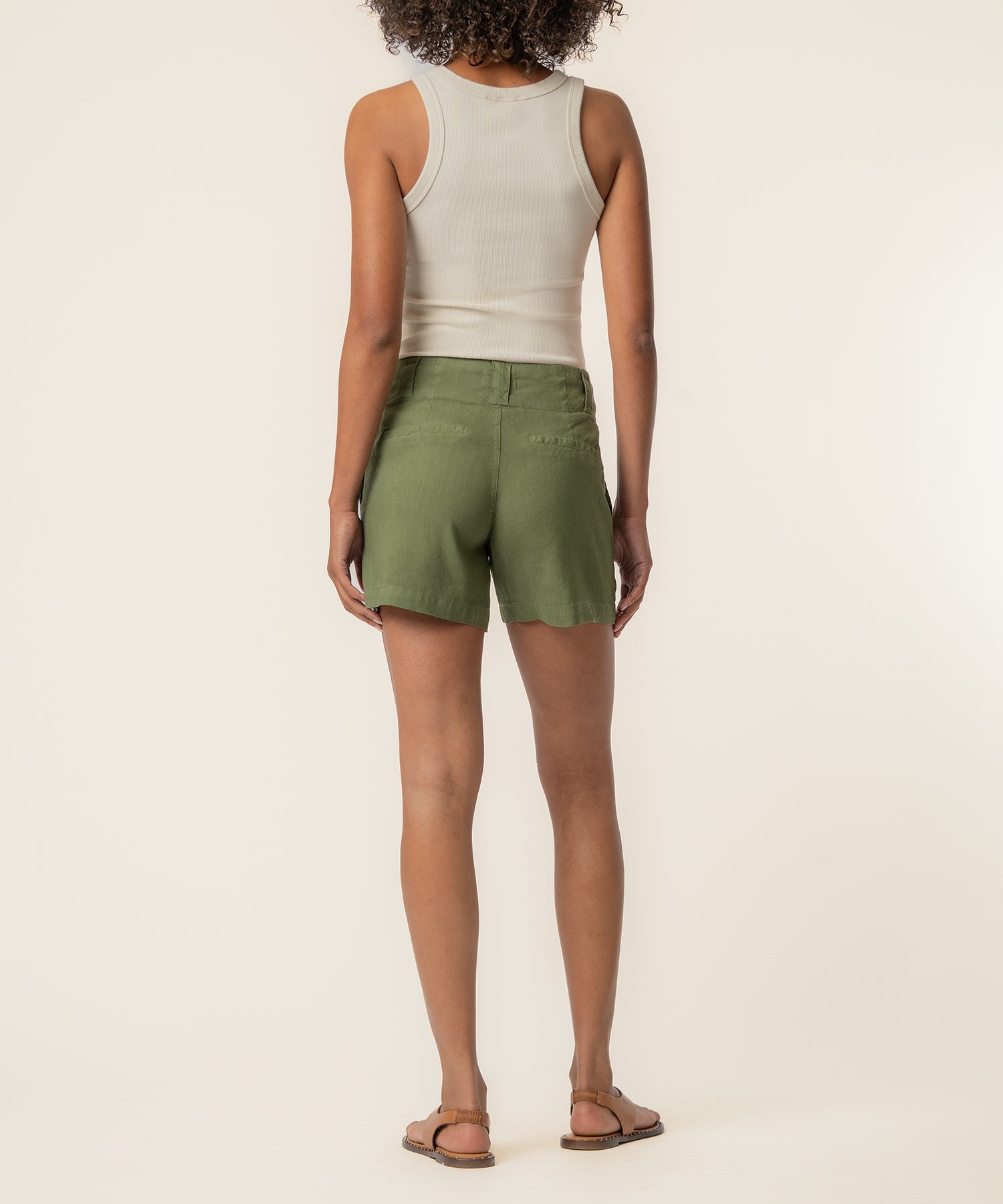 Katie Linen High Rise Short in Dill