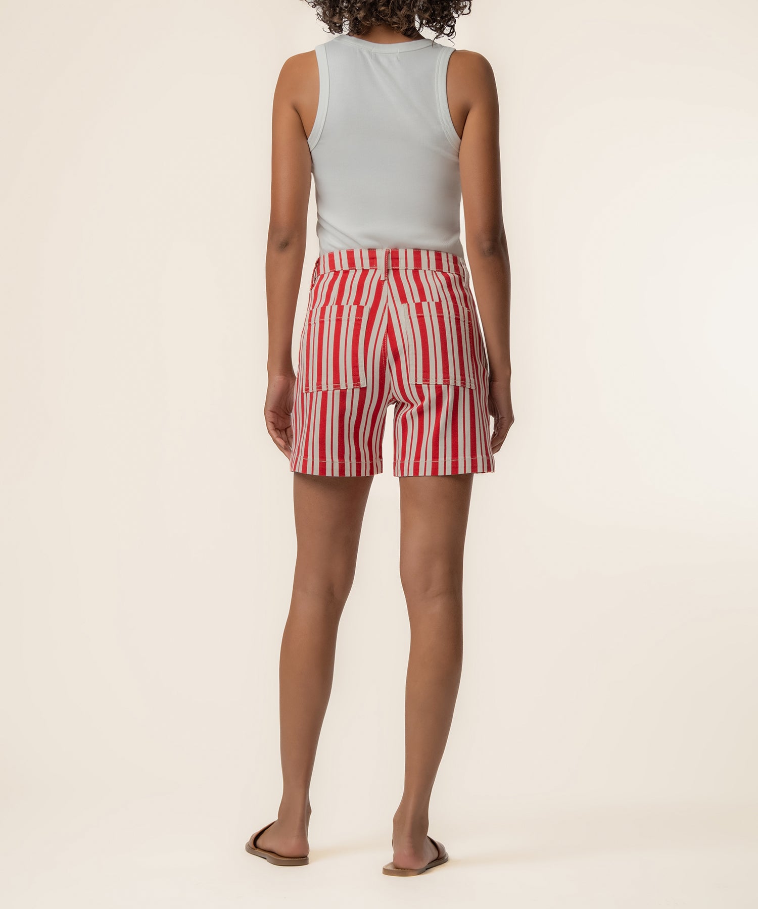 Ashton Twill Stripe Short, Exclusive in Red/Wht