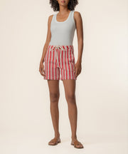 Ashton Twill Stripe Short, Exclusive in Red/Wht