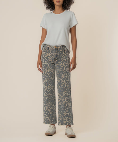 Charlotte High Rise Wide Leg, Exclusive in Tan/Brown - Kut from