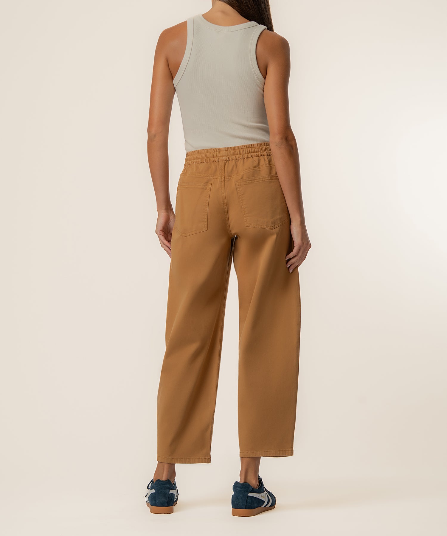 Ashley Twill High Rise Relaxed Leg in Camel