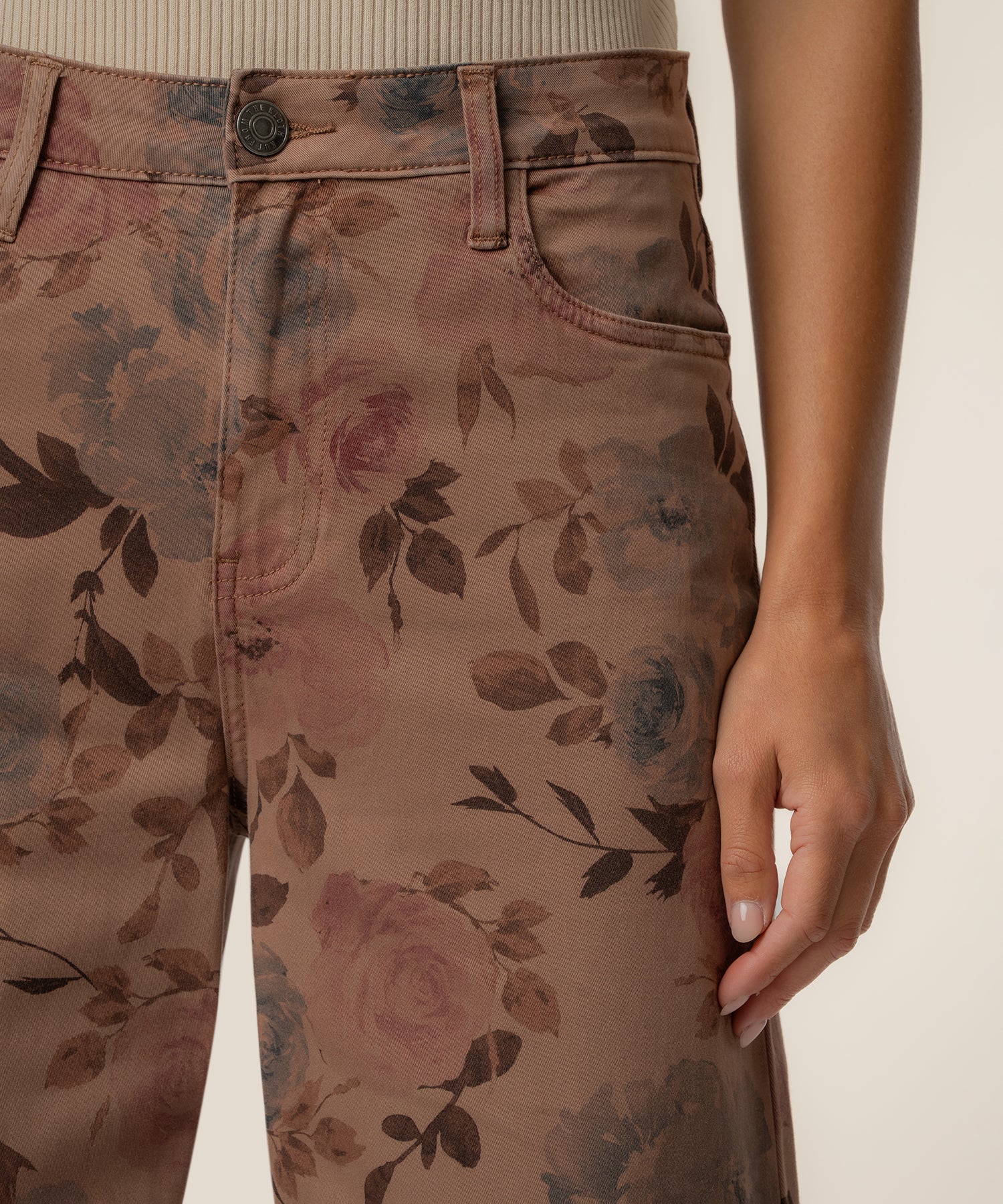 Ashton Twill High Rise Relaxed Leg in Mauve