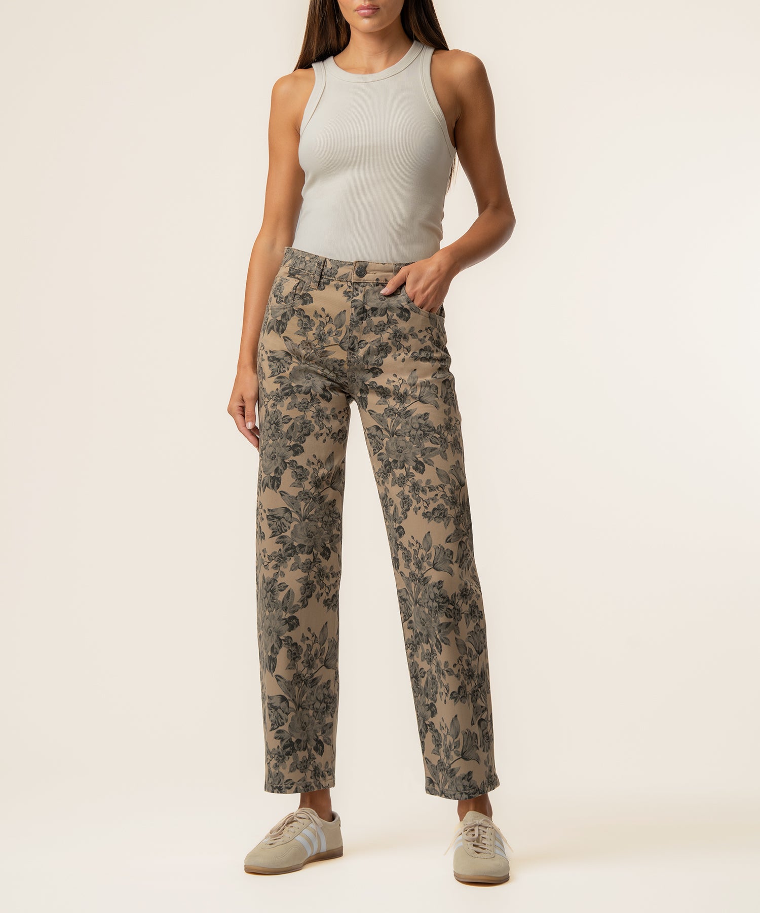 Ashton Twill High Rise Relaxed Leg in Sand