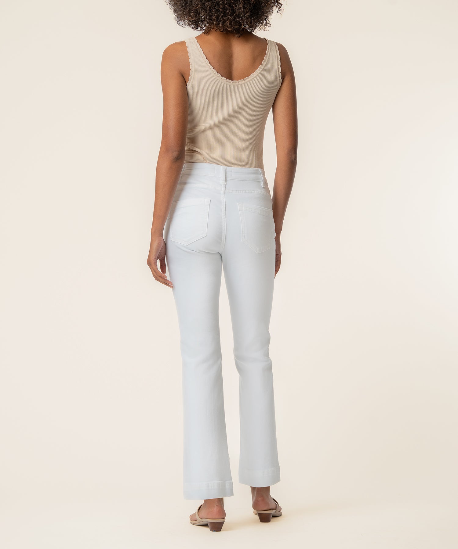 Kelsey Twill High Rise Flare in White