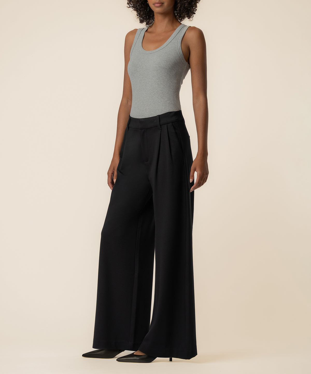 Cheryl Ponte High Rise Wide Leg in Black