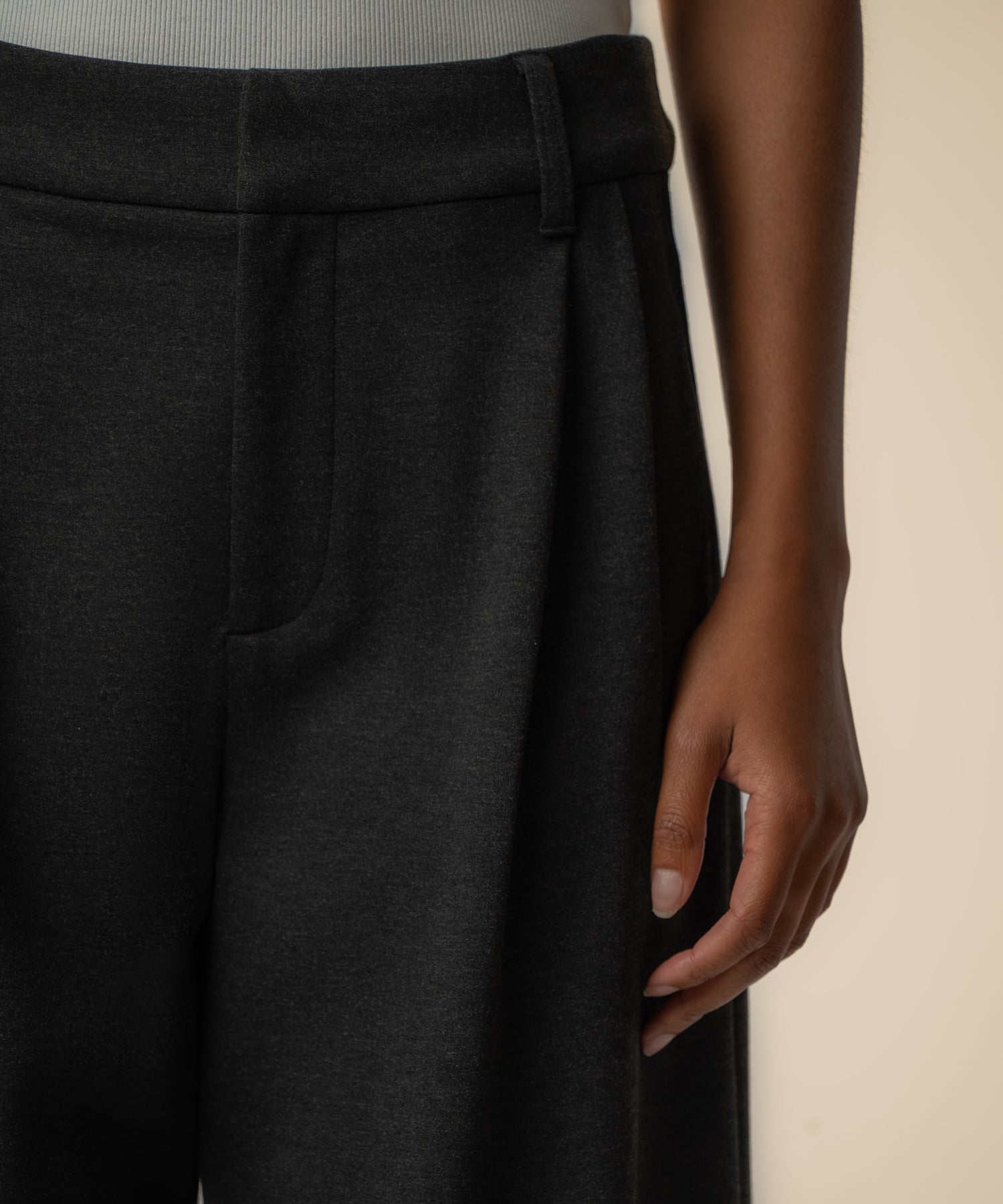 Cheryl Ponte High Rise Wide Leg in Charcoal