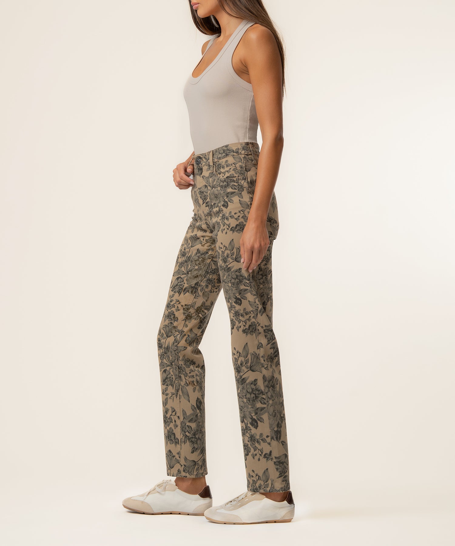Blair Twill High Rise Straight Leg in Sand