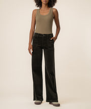 Jean Corduroy High Rise Wide Leg in Forest