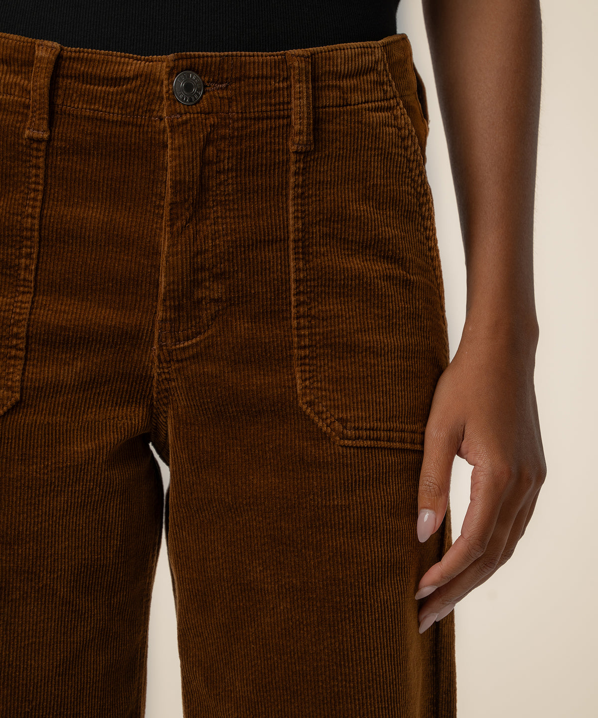 Jean Corduroy High Rise Wide Leg in Nutmeg