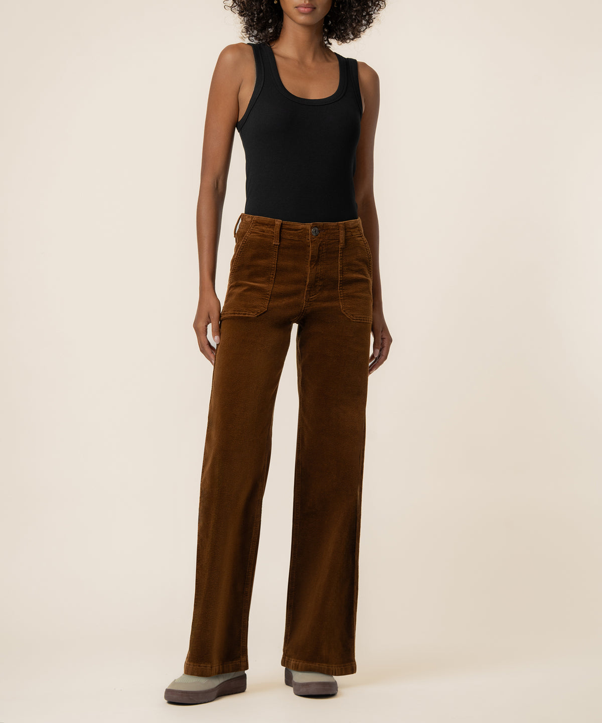 Jean Corduroy High Rise Wide Leg in Nutmeg