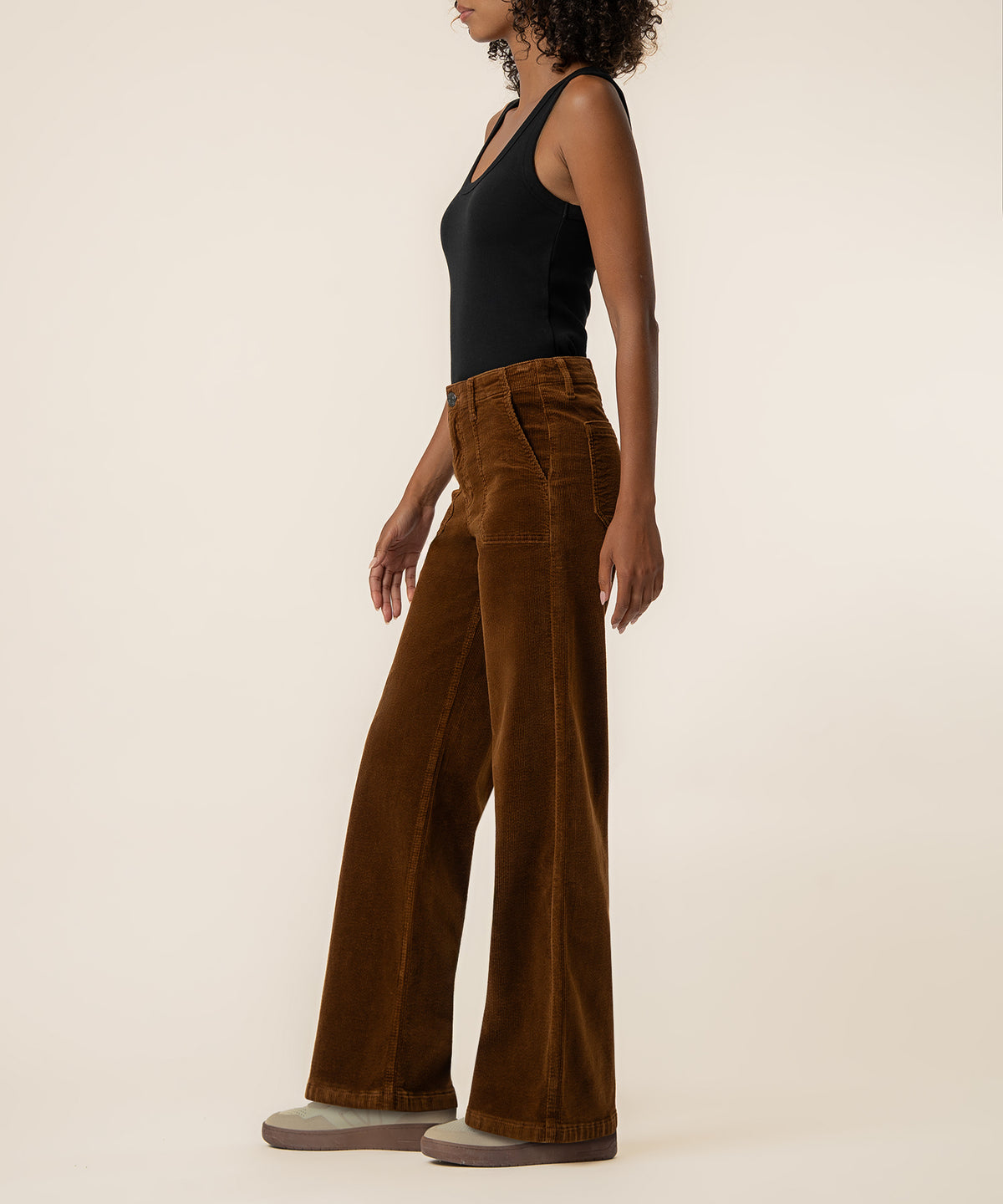Jean Corduroy High Rise Wide Leg in Nutmeg