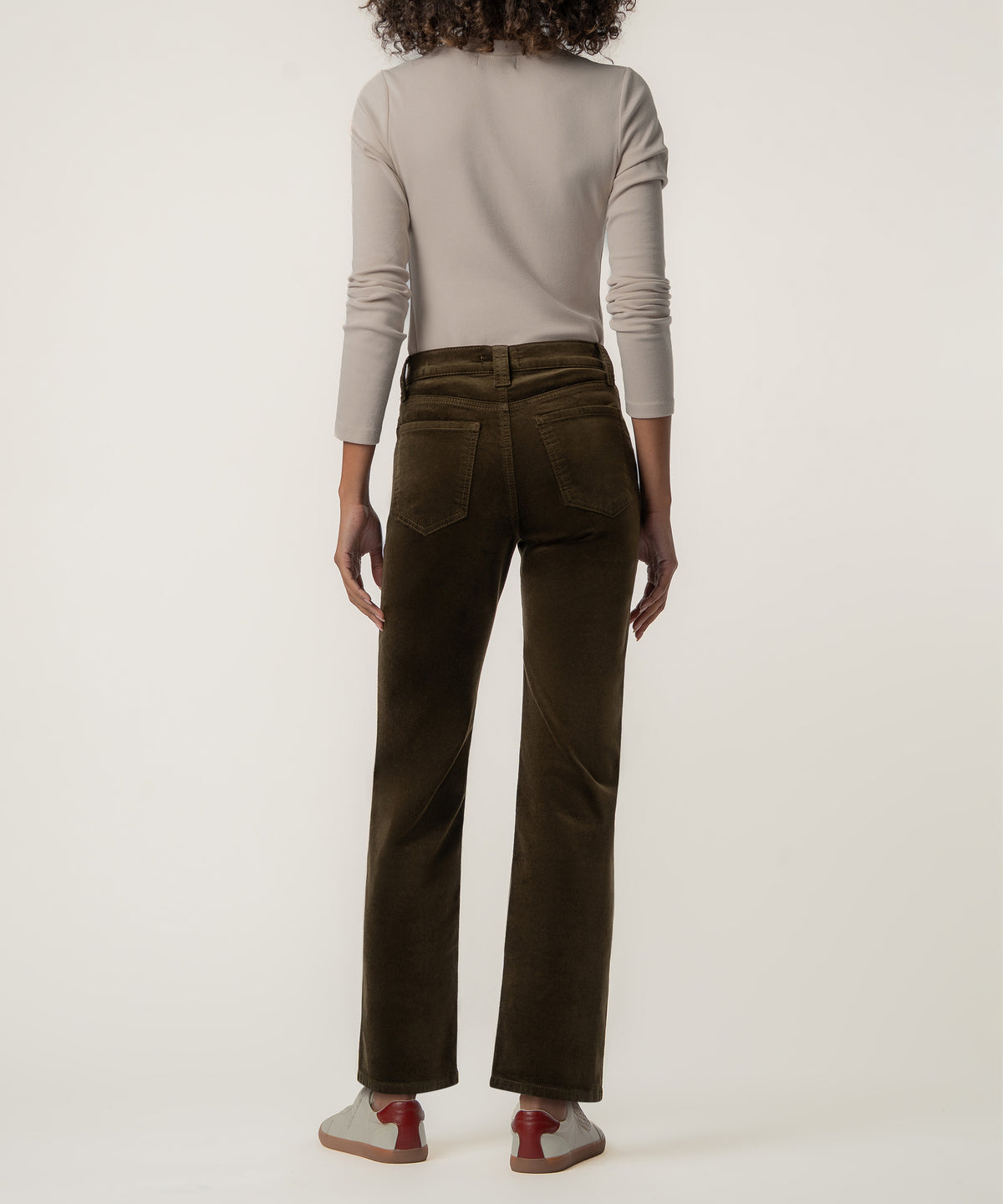 Avery Velveteen High Rise Straight Leg in Tobacco