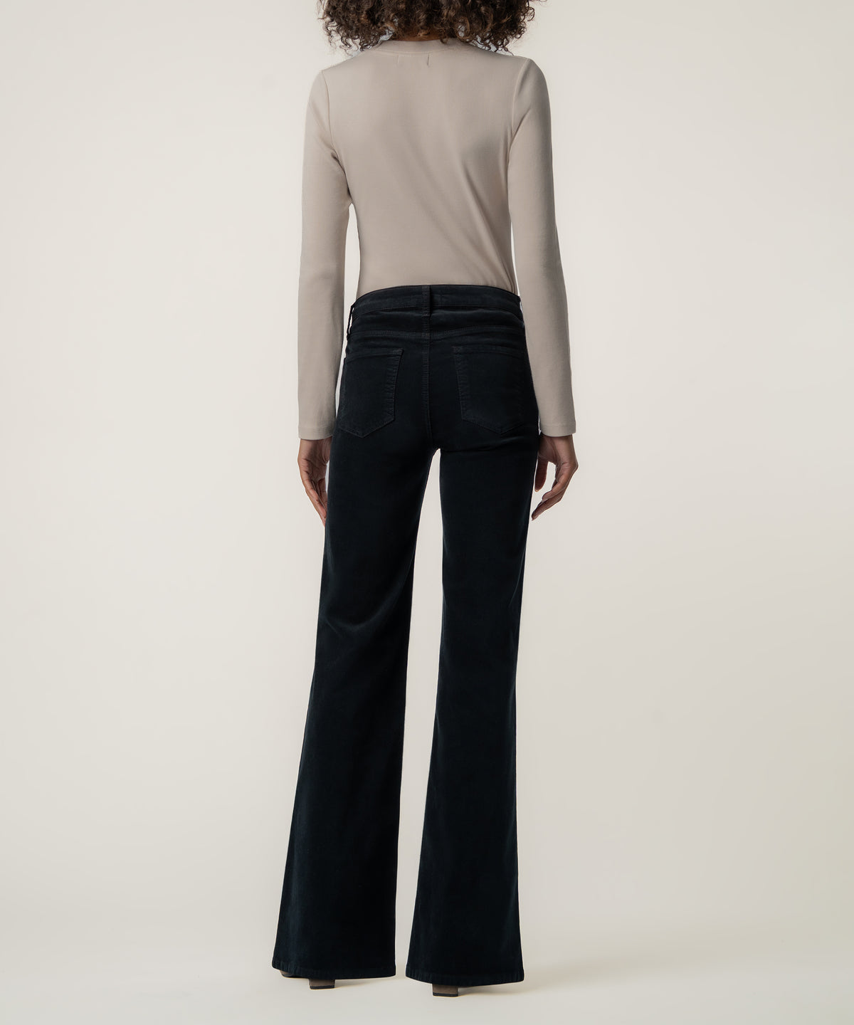 Liliana Velveteen High Rise Flare in Black