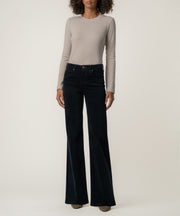 Liliana Velveteen High Rise Flare in Black
