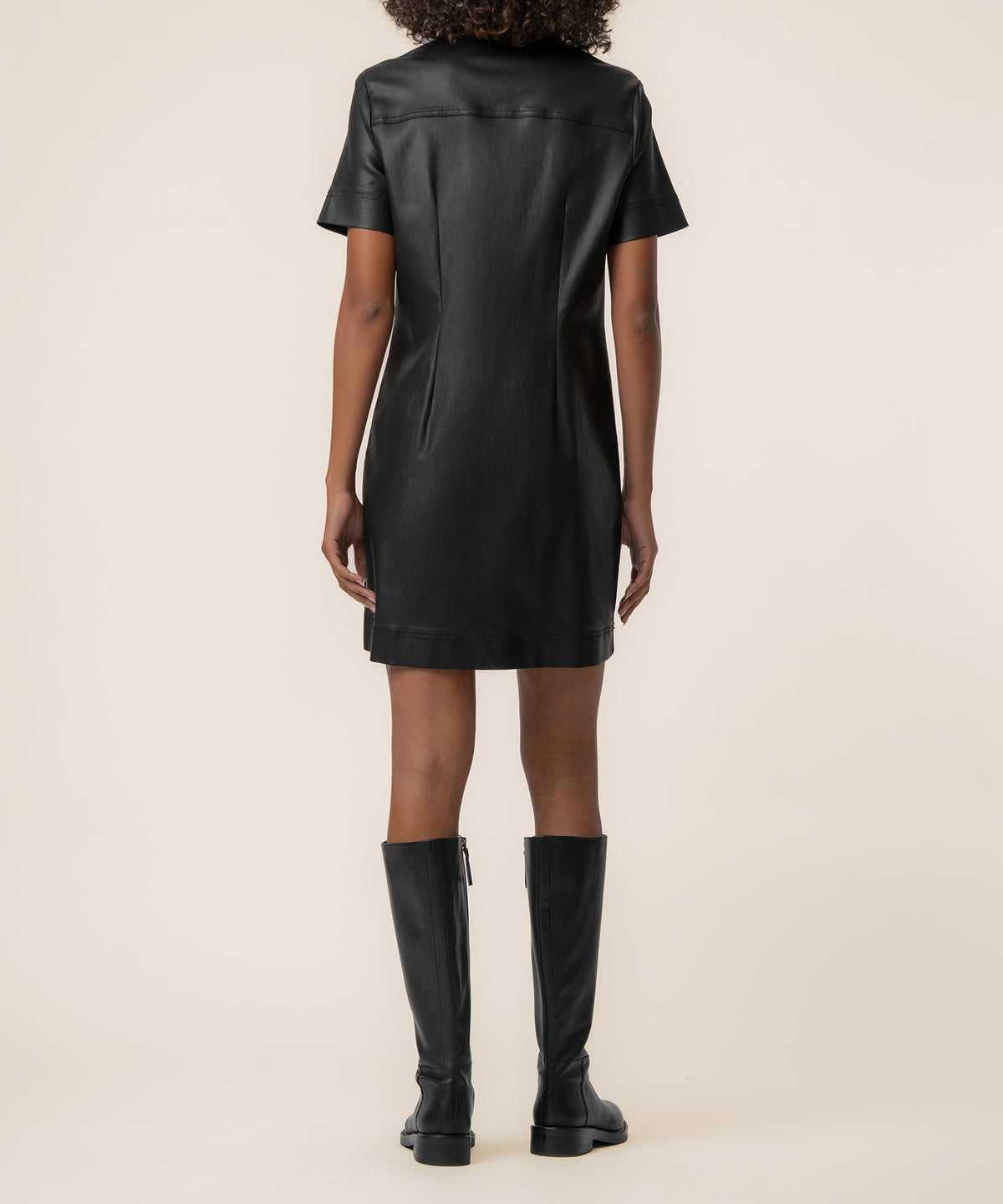 Tatiana Coated Dress in Black