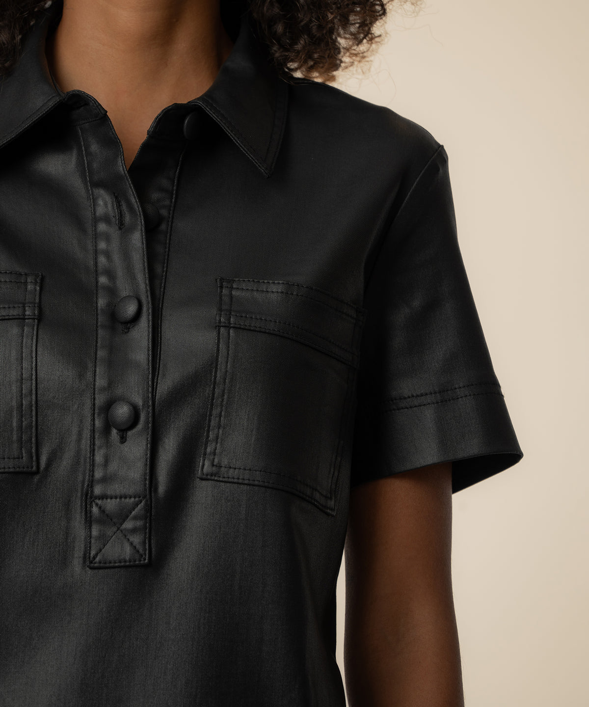 Tatiana Coated Dress in Black