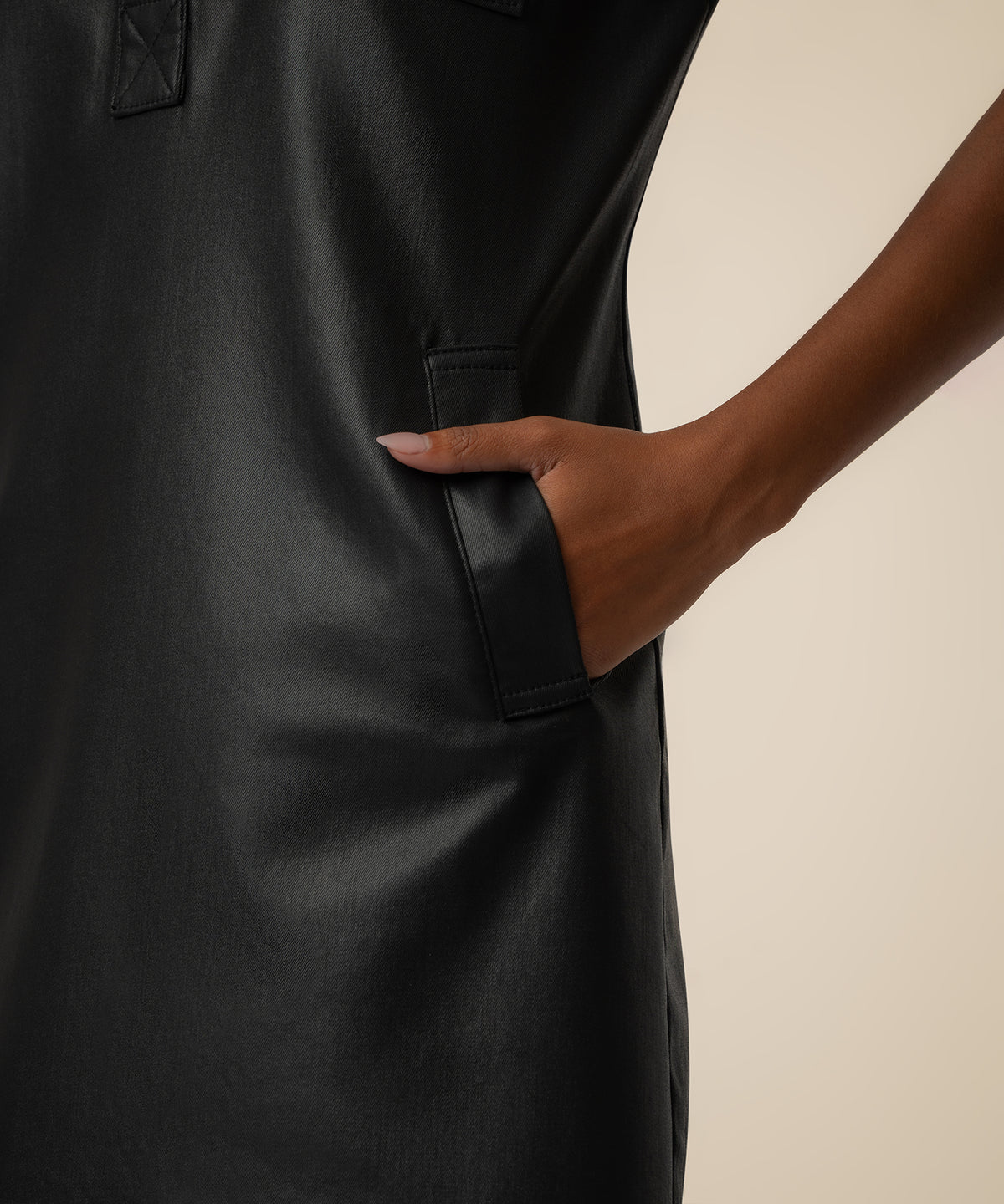 Tatiana Coated Dress in Black