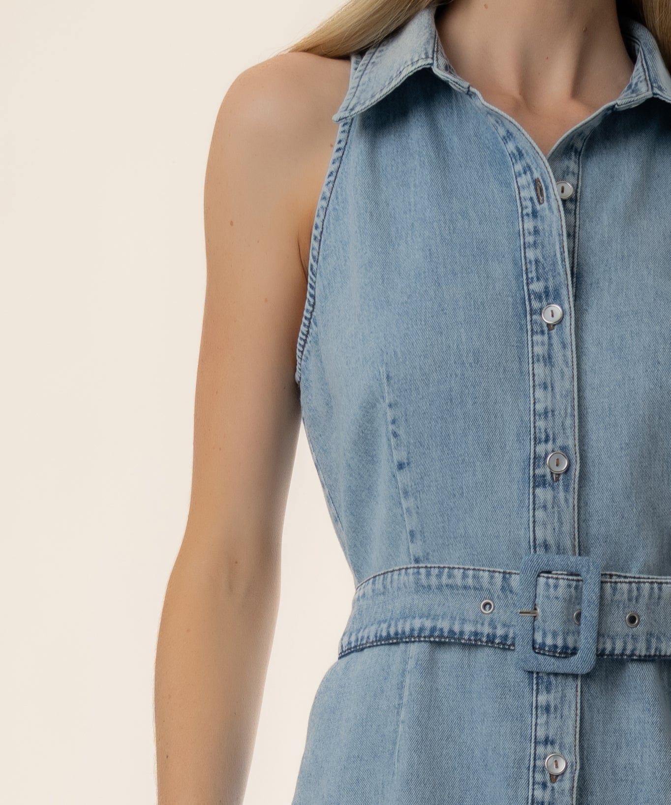 KUT from the Kloth Eileen Halter Denim Dress With Belt Women's Dress : SM