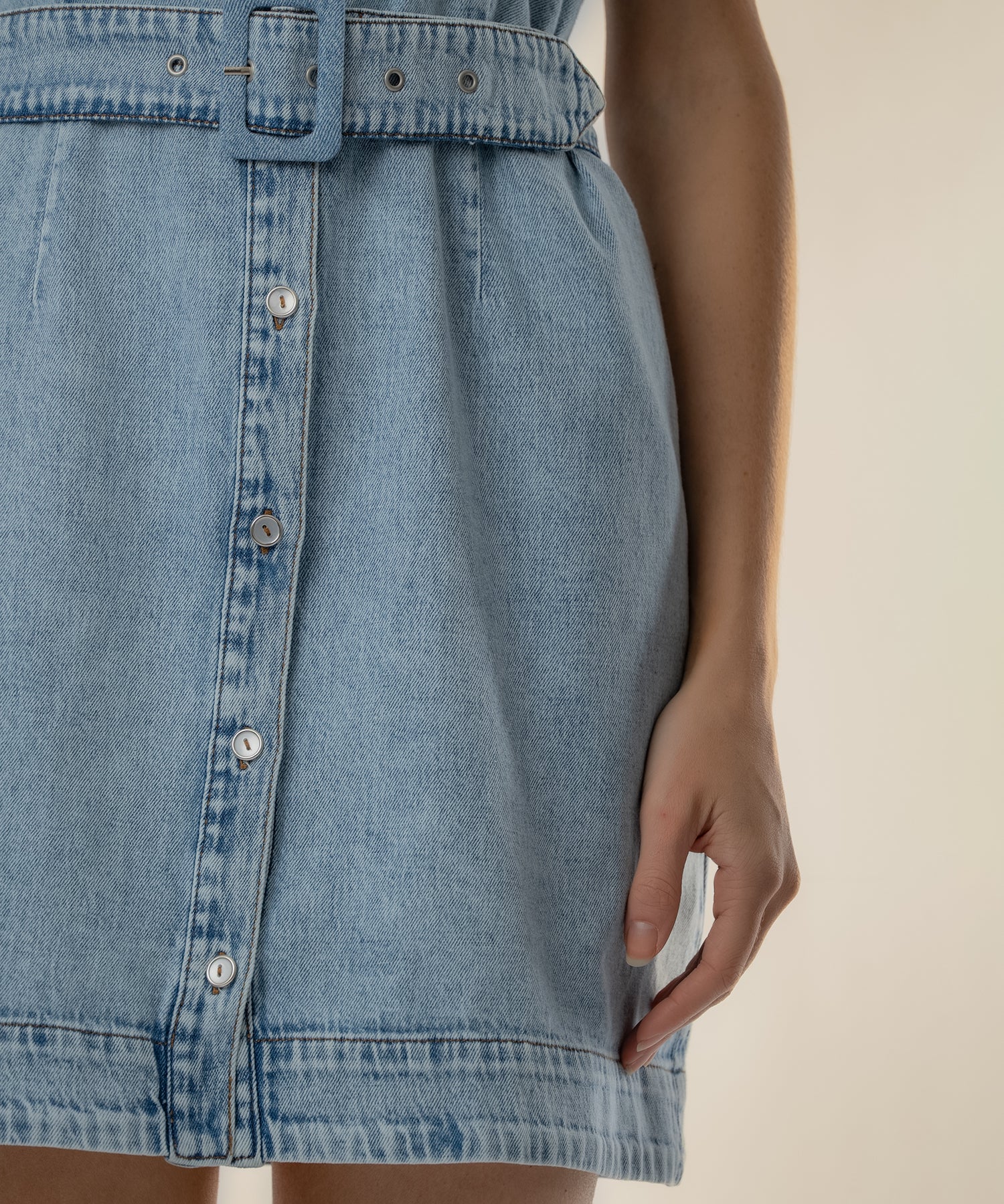 Eileen Halter Denim Dress in Zealful Wash