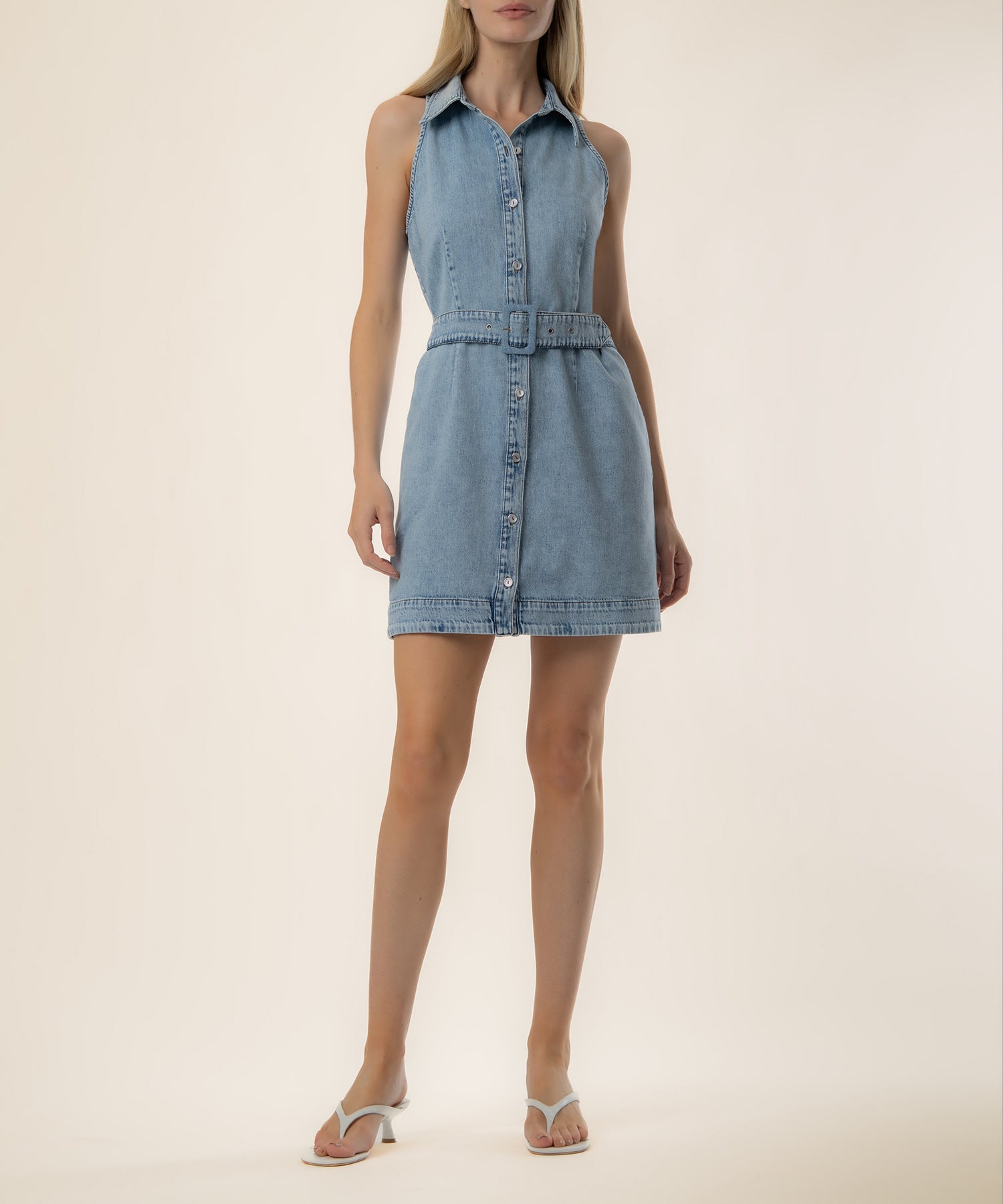 Eileen Halter Denim Dress in Zealful Wash