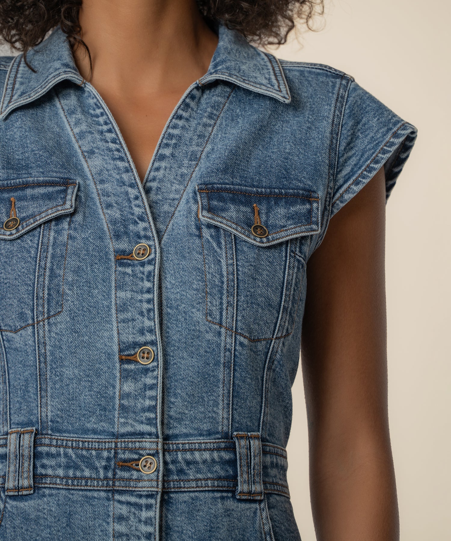 Ruth Denim Dress in Smiling Wash