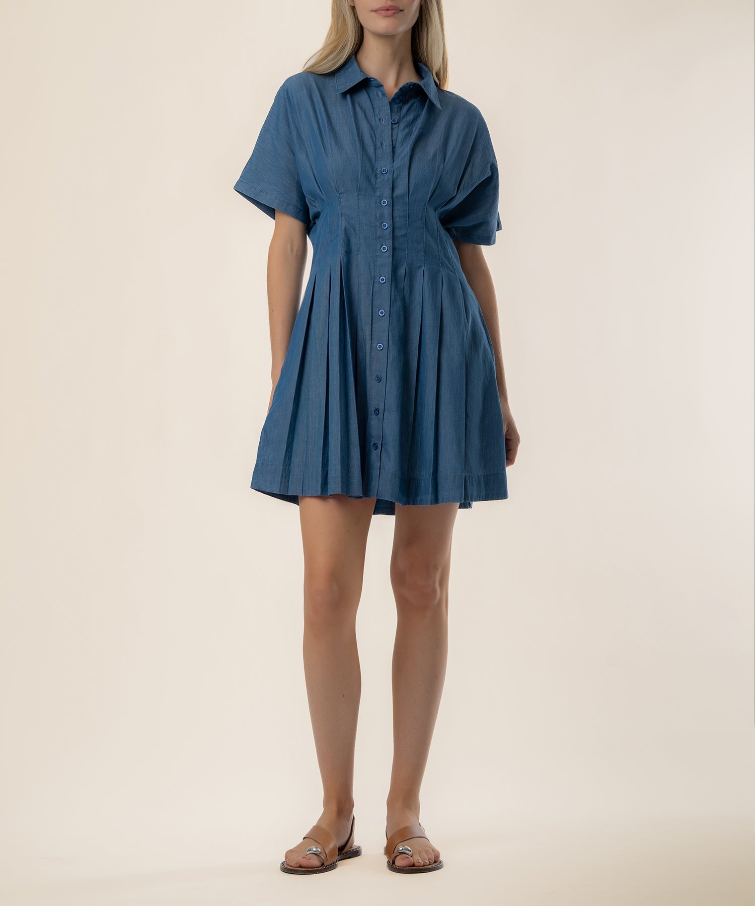 KUT from the Kloth Women's Francesca Dolman Sleeve Button-Up Shirtdress - Blue