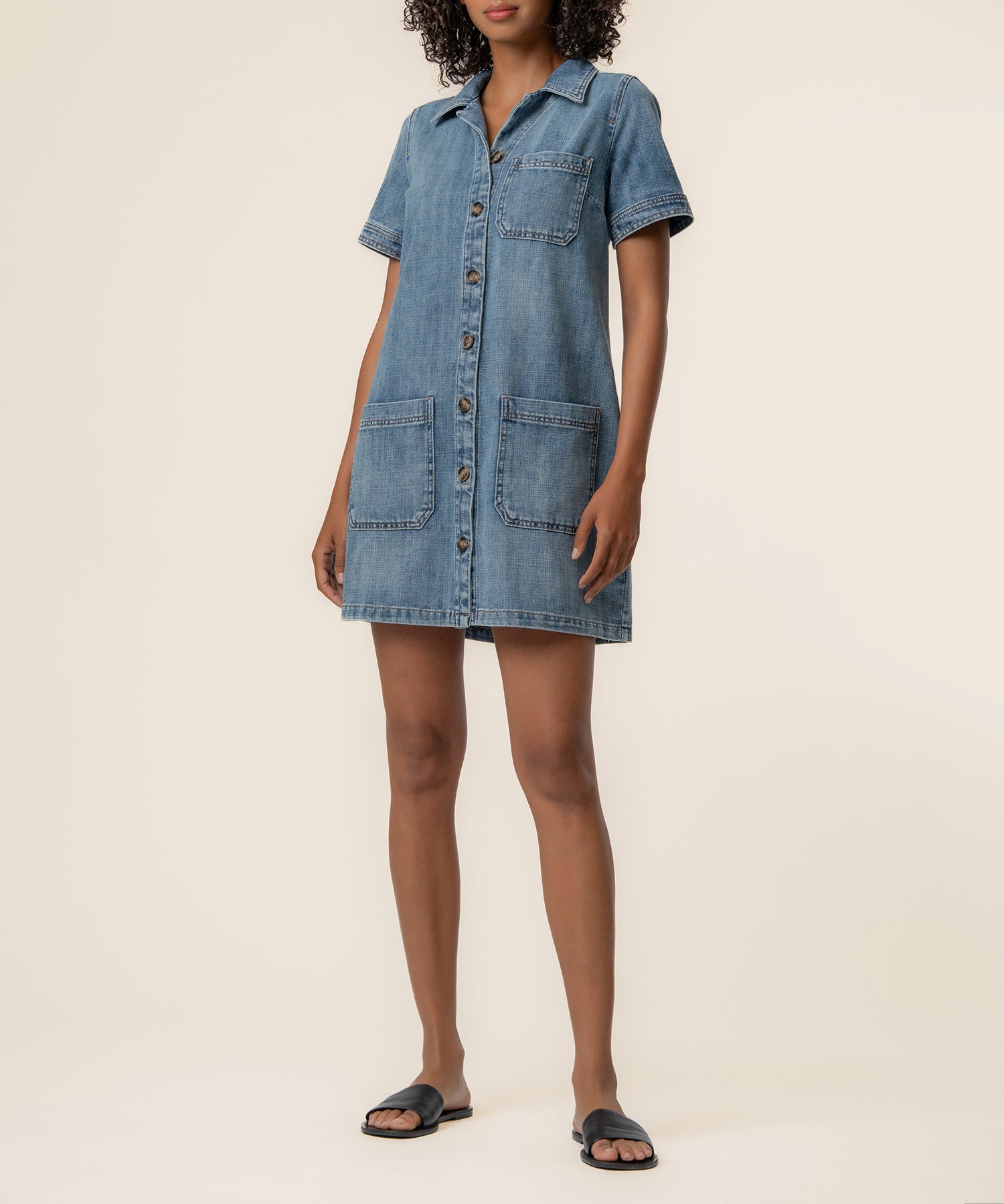 Women's Parker Denim Dress, Exclusive in Unfailing Wash XX SMALL / Unfailing Medium Wash Base Wash
