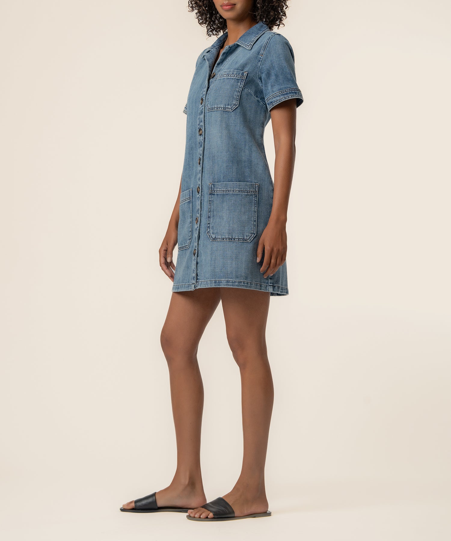 Women's KUT from the Kloth Parker Denim Shirt Dress Large Unfailing