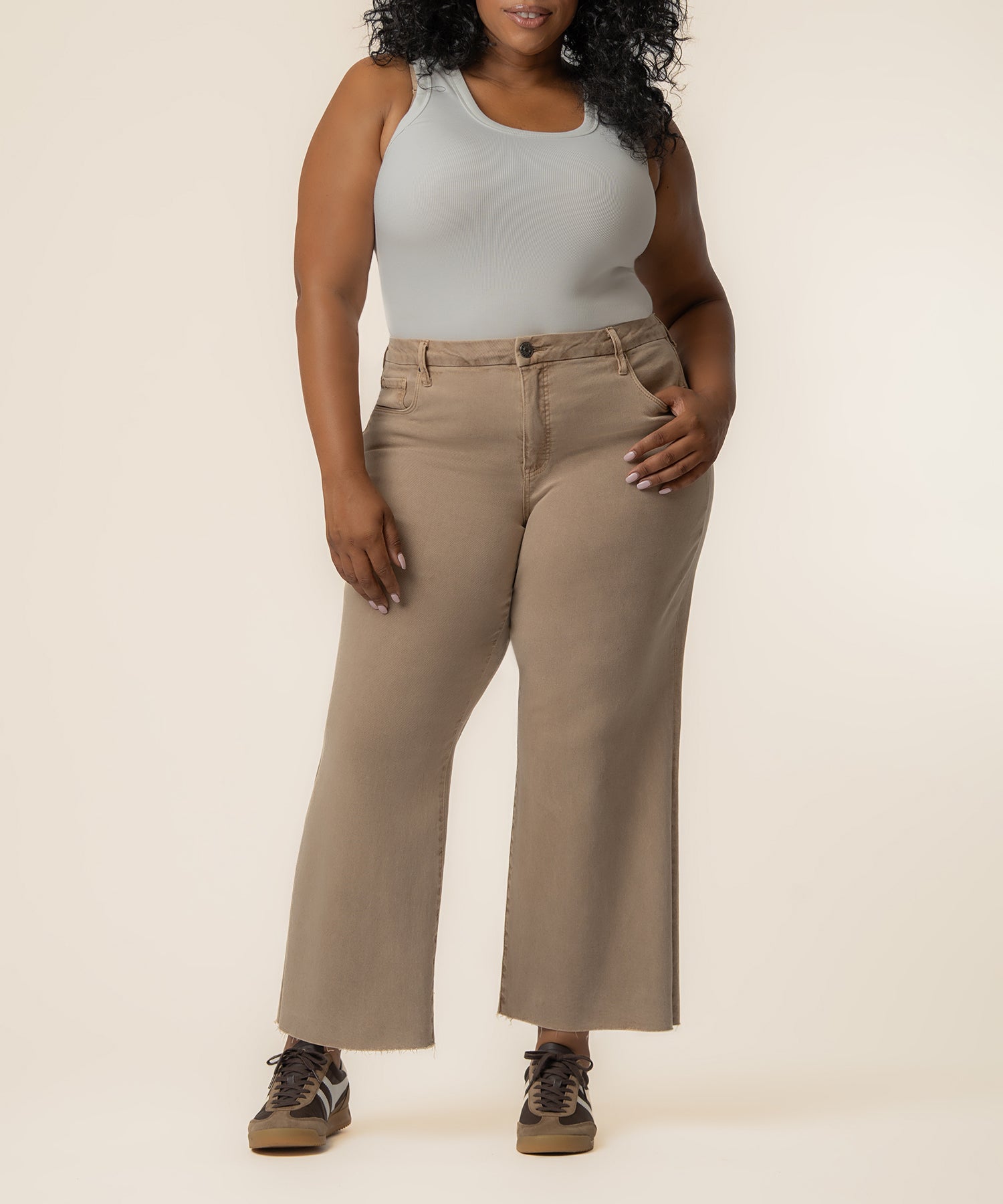 Meg High Rise Wide Leg, Plus in Chai