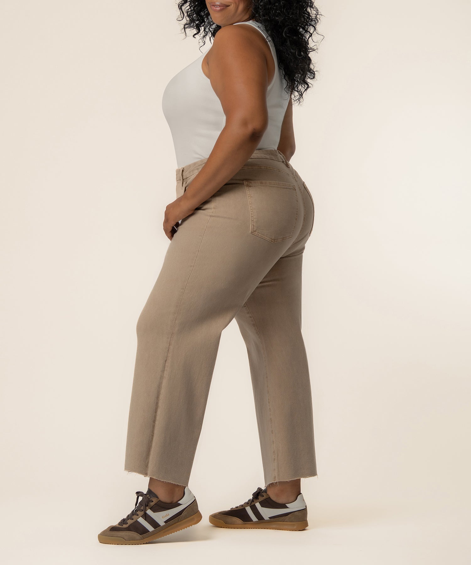 Meg High Rise Wide Leg, Plus in Chai