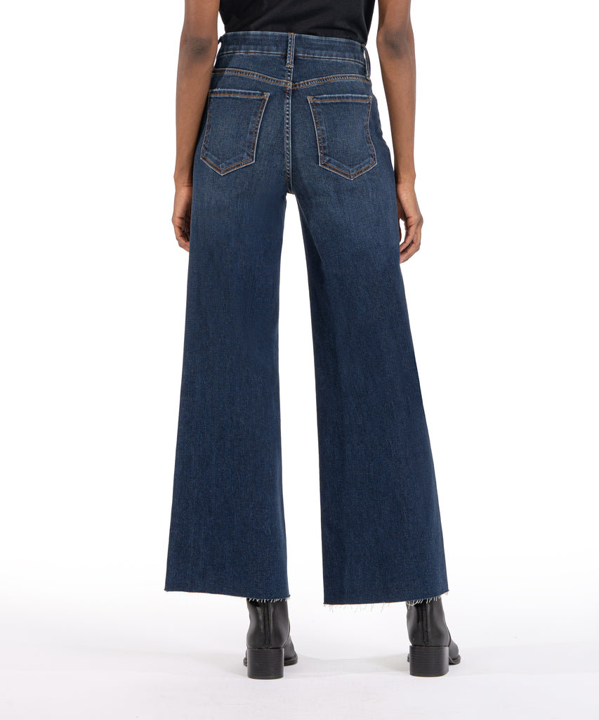 Meg High Rise Fab Ab Wide Leg Raw (Exhibited Wash)-Kut from the Kloth