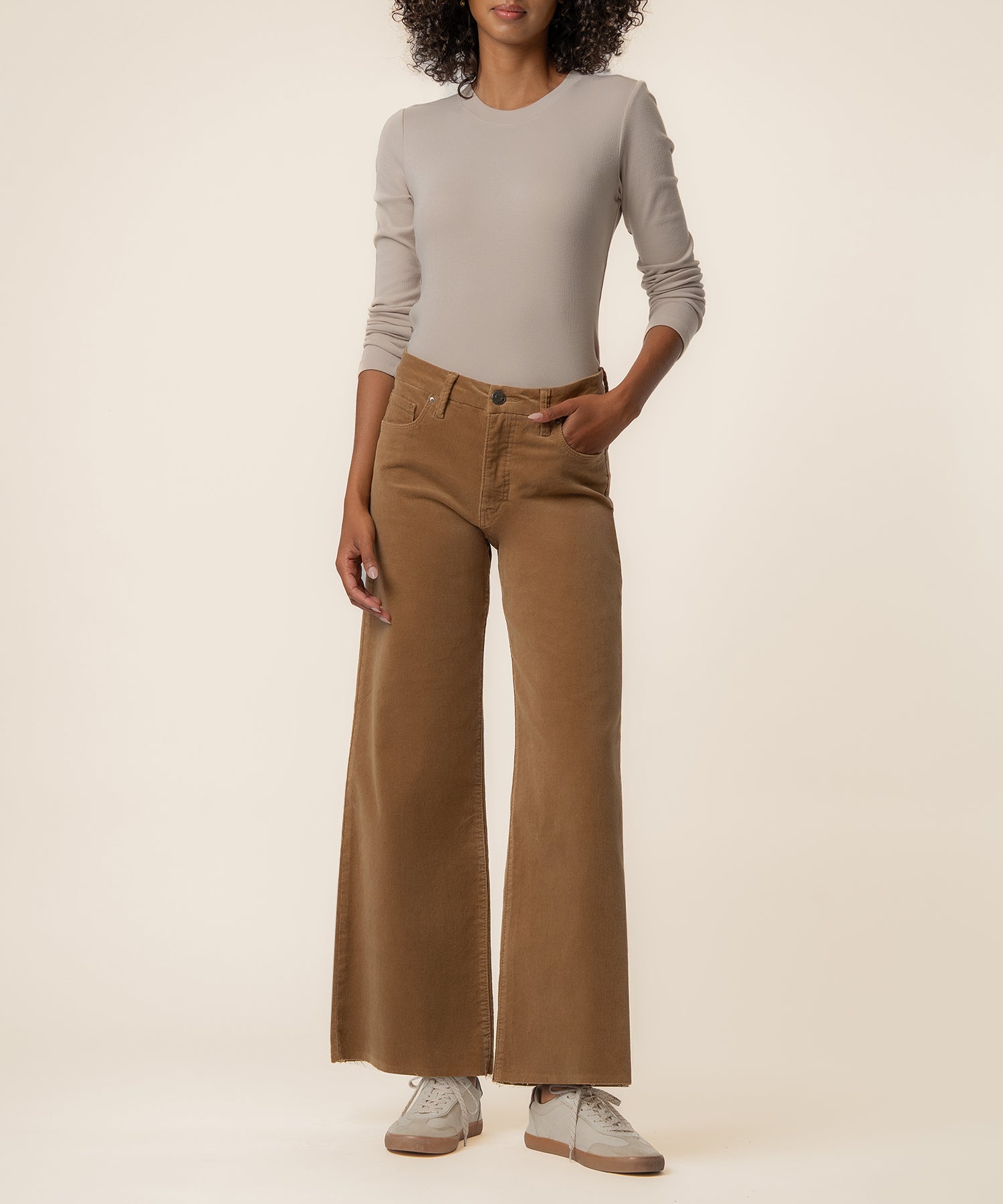 Meg Corduroy High Rise Wide Leg in Camel