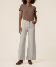 Meg Corduroy High Rise Wide Leg in Cloud white