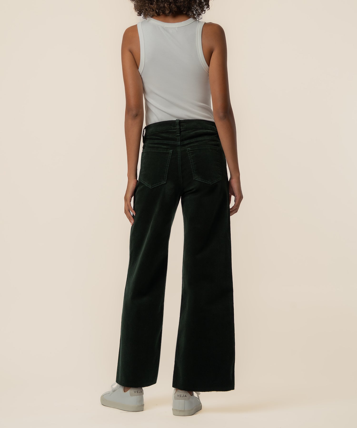 Meg Corduroy High Rise Wide Leg in Dark Forest