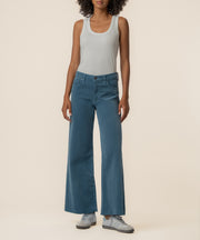Meg Corduroy High Rise Wide Leg in Elba Blue