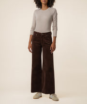 Meg Corduroy High Rise Wide Leg, Petite in Truffle
