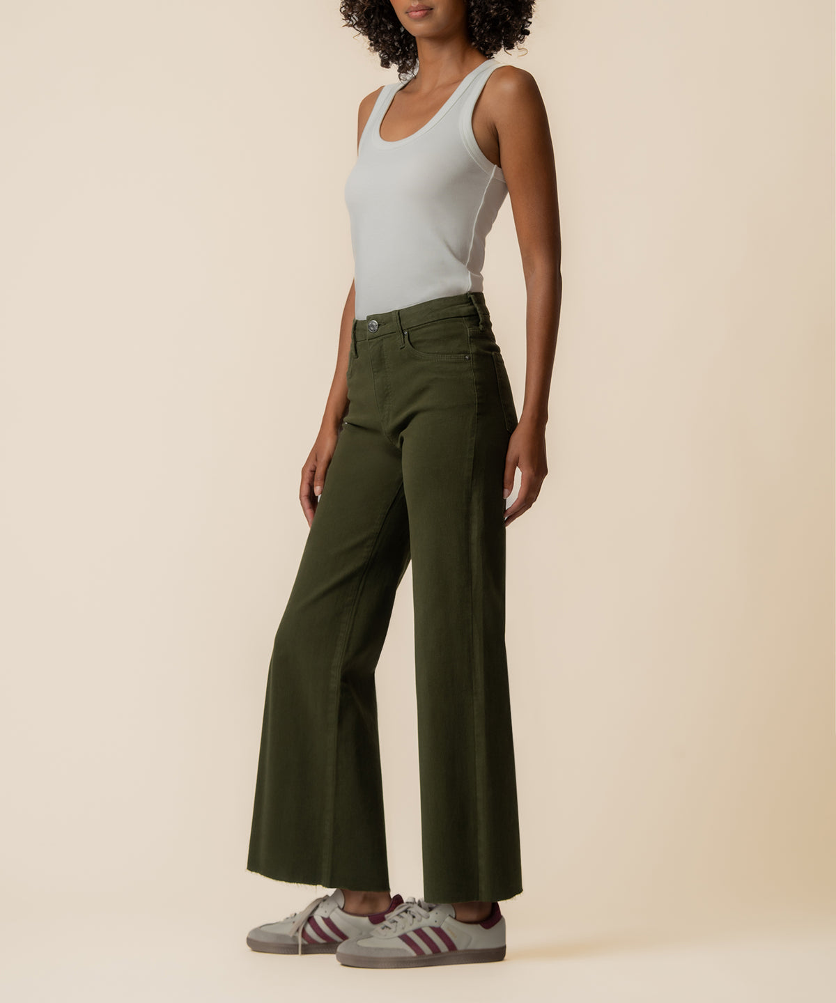 Meg High Rise Wide Leg in Tuscan Olive