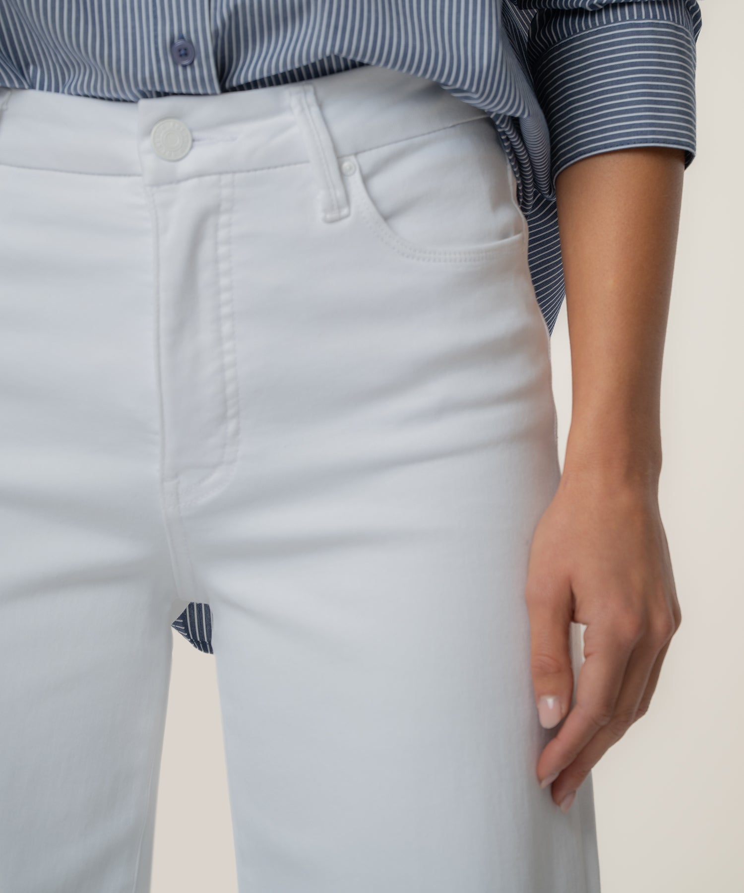 Meg High Rise Wide Leg in Optic White