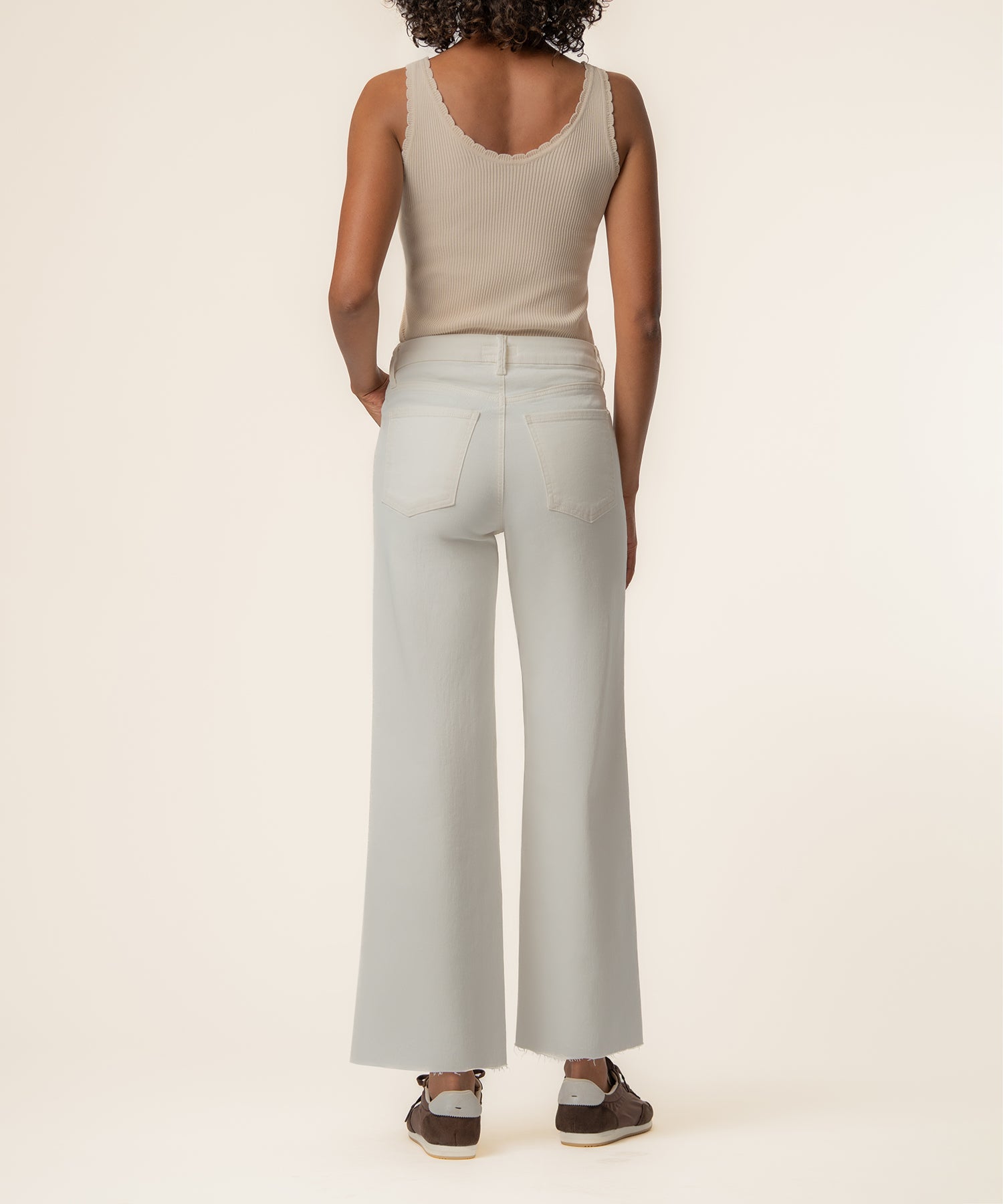 Meg High Rise Wide Leg in Ecru