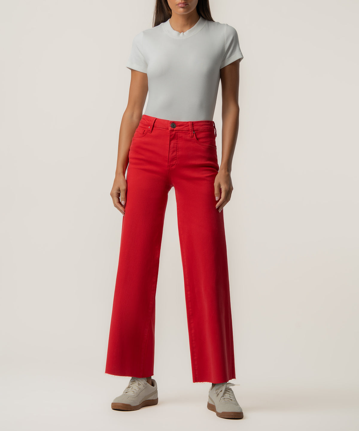 Meg High Rise Wide Leg Petite, Exclusive in Scarlet Red