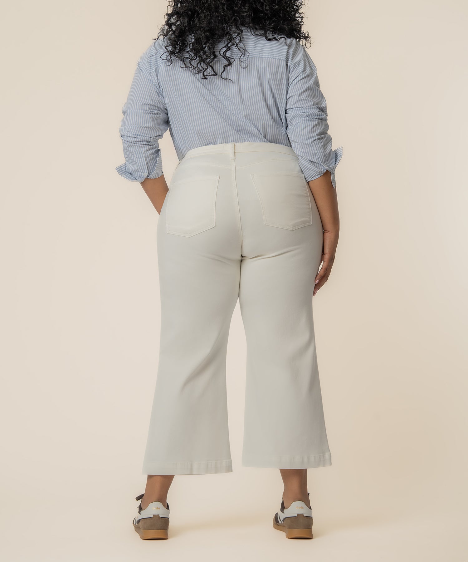 Meg High Rise Wide Leg, Plus in Ecru