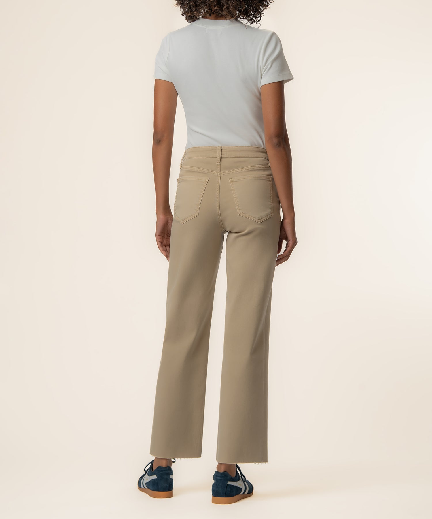 Charlotte Twill High Rise Wide Leg in Oat