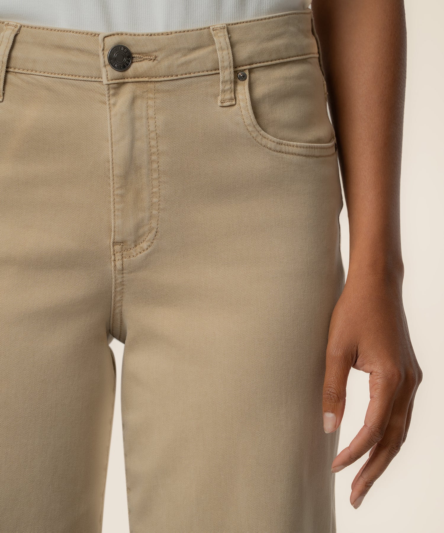 Charlotte Twill High Rise Wide Leg in Oat