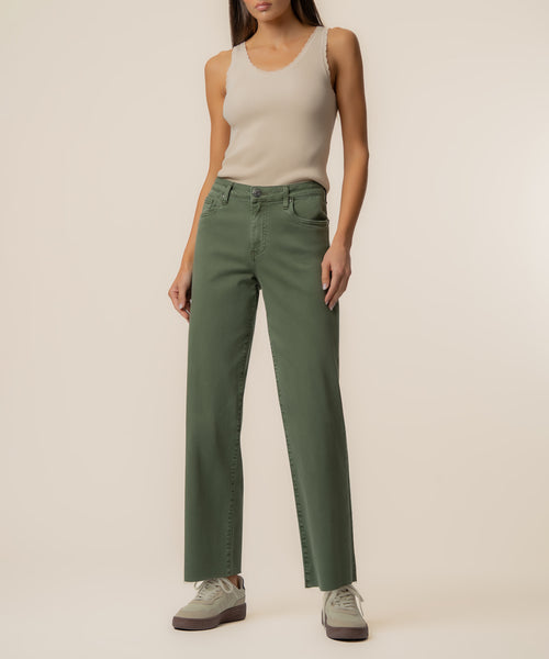 Charlotte High Rise Wide Leg in Seaweed - Kut from the Kloth