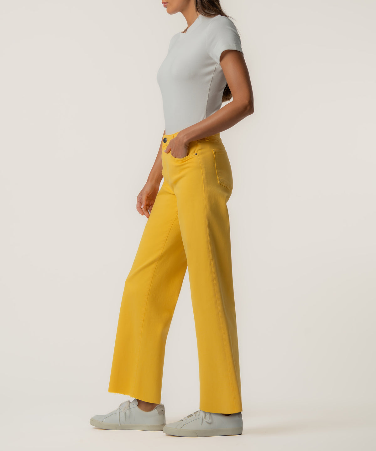 Charlotte High Rise Wide Leg Long Inseam, Exclusive in Sungold
