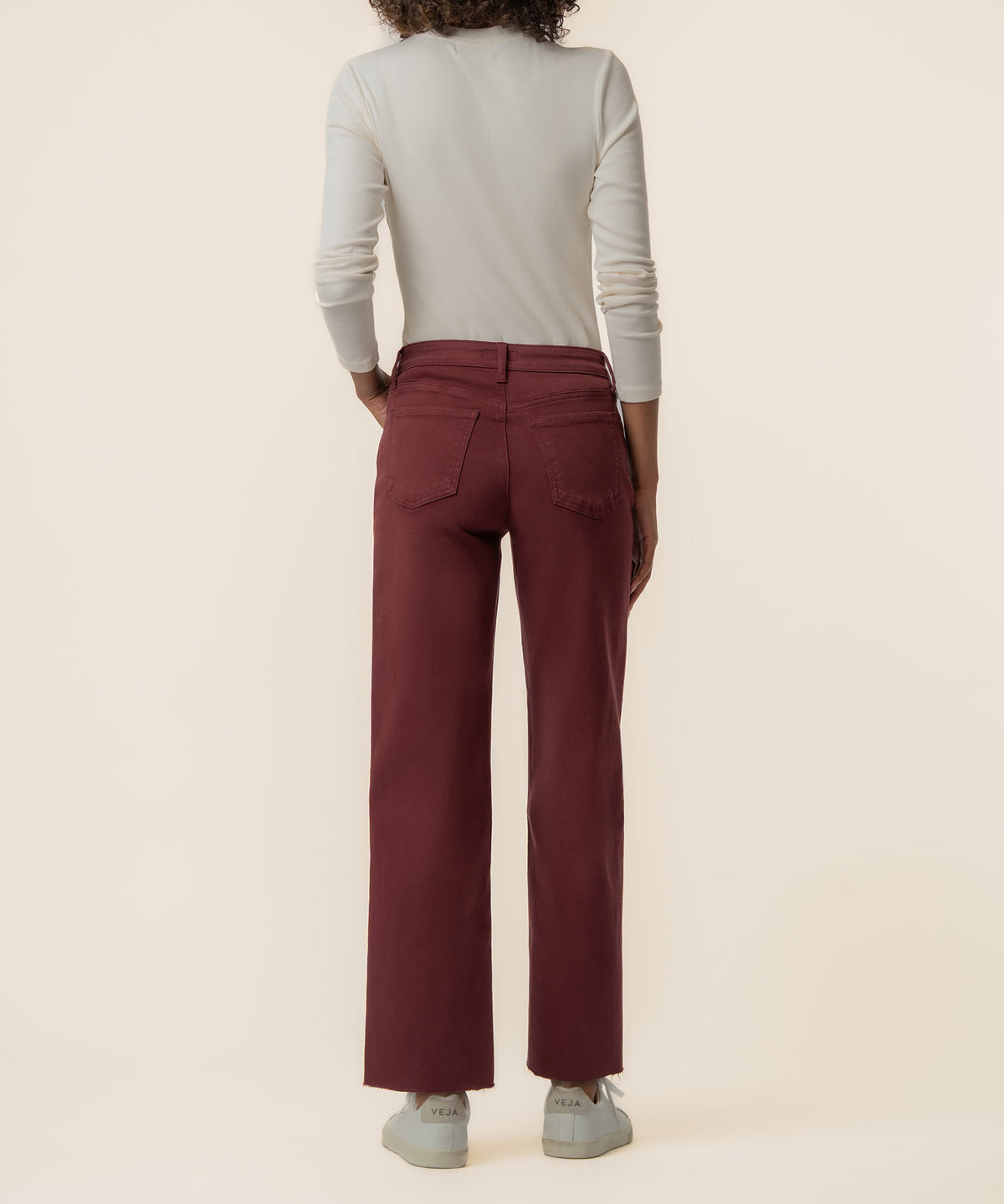Charlotte High Rise Wide Leg in Claret