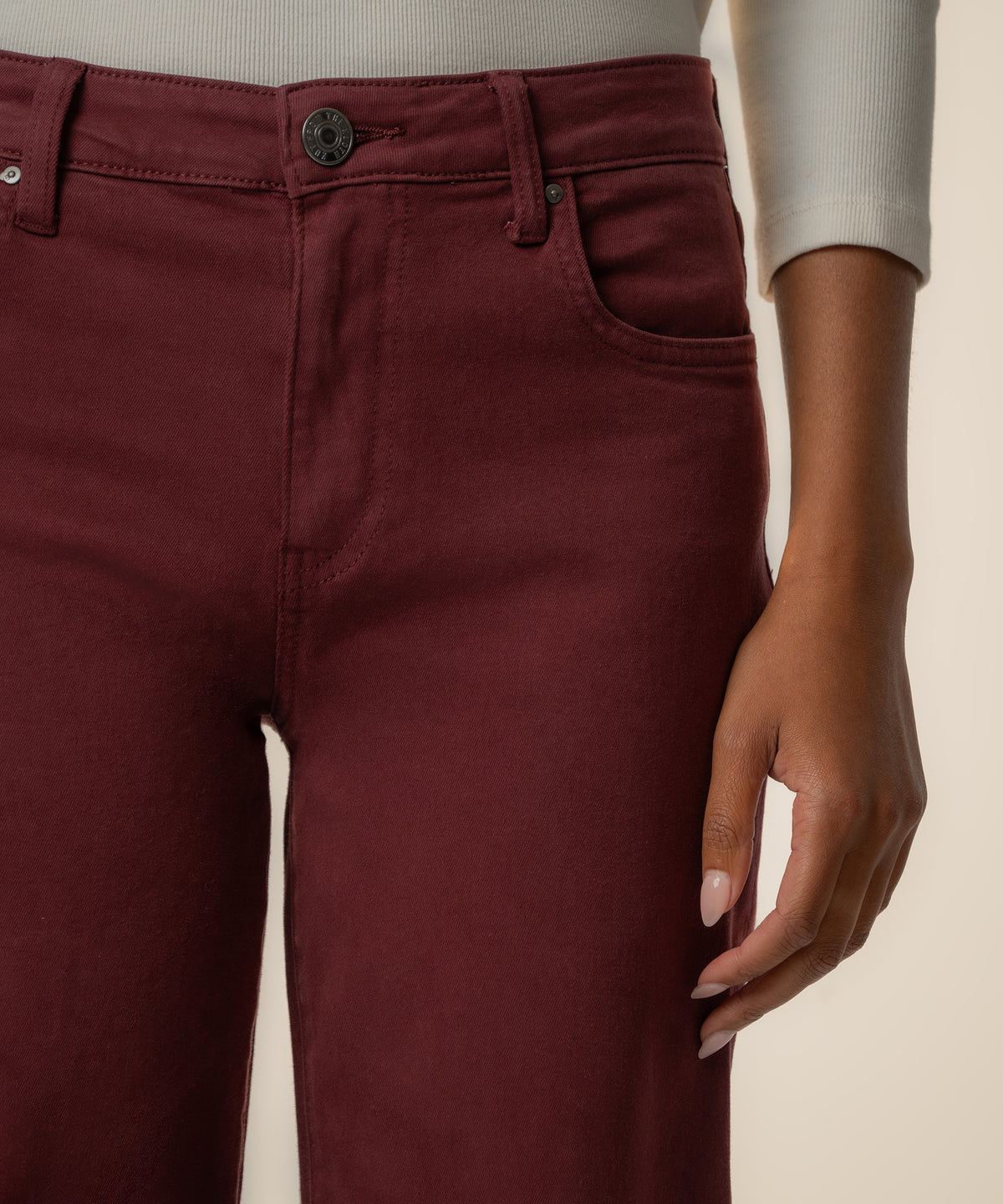 Charlotte High Rise Wide Leg in Claret