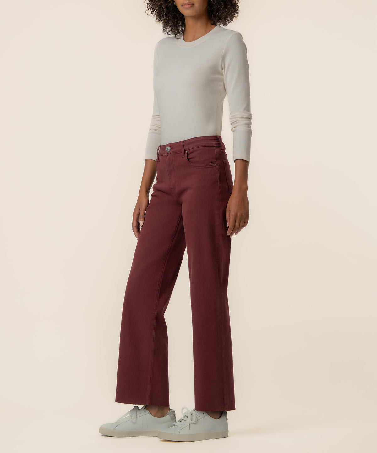 Charlotte High Rise Wide Leg in Claret