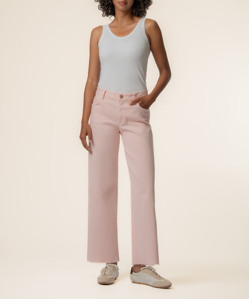 Charlotte High Rise Wide Leg, Exclusive in Pink Diamond - Kut from